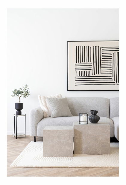 Príručný stolík Lramira (čierna + béžová)