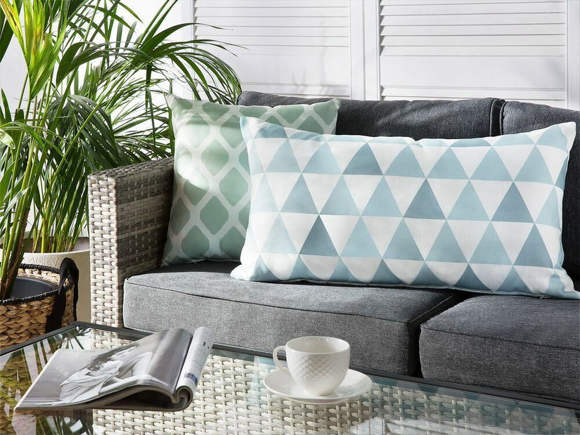 Pernă de grădină 40 x 70 cm GARDEN (albastru + alb)