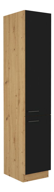 Dulap de bucătărie pentru alimente Meriel 40 DK 210 2F (negru + stejar artisan)