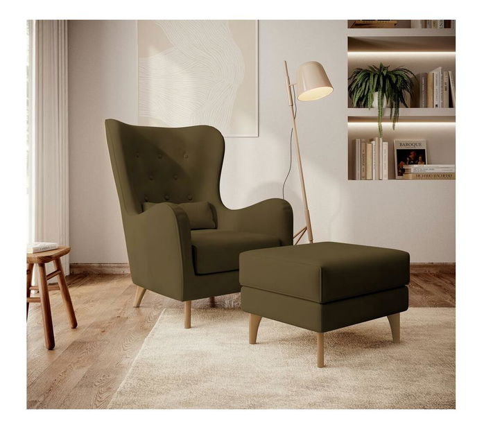 Fotel Calimero I (oliva + wenge)