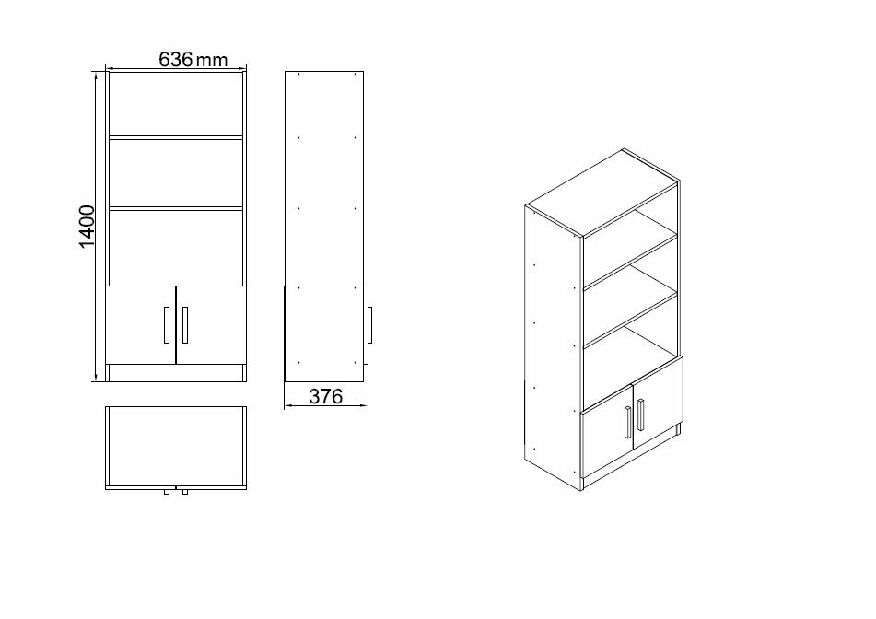 Set pentru birou Vincent 14 (Nuc + Antracit)