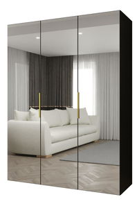 Dulap de haine 150 cm Mirabella 3 (Negru + Auriu)