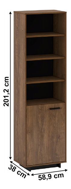 Raft Diram R1 (stejar bolzano + negru) (S)