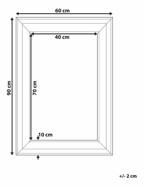 Nástenné zrkadlo 60 x 90 cm Lunza (biela)