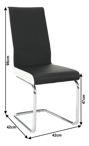 Étkezőszék Nacton (fekete + fehér)