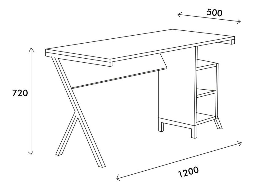PC stolík Narula Figaro (orech + čierna)