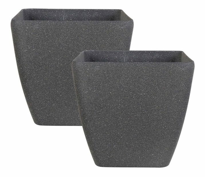Set 2 buc Ghiveci de flori 34 cm Zelly (gri)