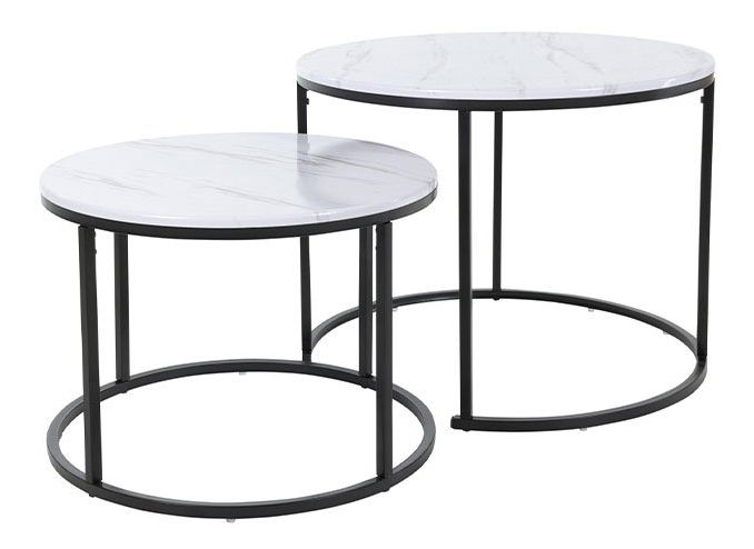 Konferenčný stolík Maliko (čierna + biely mramor) *bazár