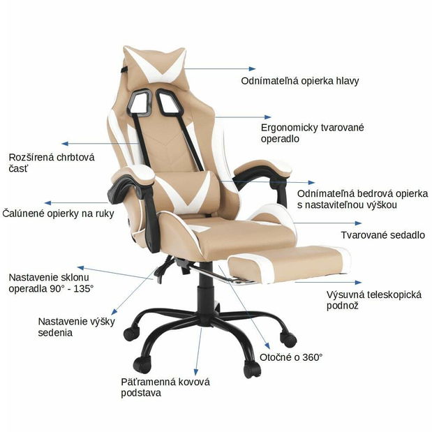 Uredska fotelja Oswaldo (bež + bijela )