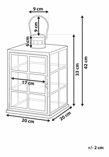 Dekoratívny lampáš BANTE (čierna)