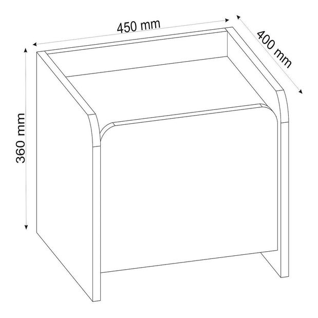 Nočný stolík Pedami (orech svetlý + béžová)