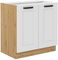 Dolná kuchynská skrinka Lucid 80 D 2F BB (korpus: dub artisan + front: mdf biela)