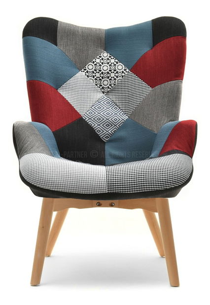 Fotel Nutri (patchwork + fekete)