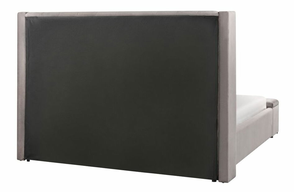 Manželská posteľ 160 cm NAIROBI (textil) (sivá) (s roštom)