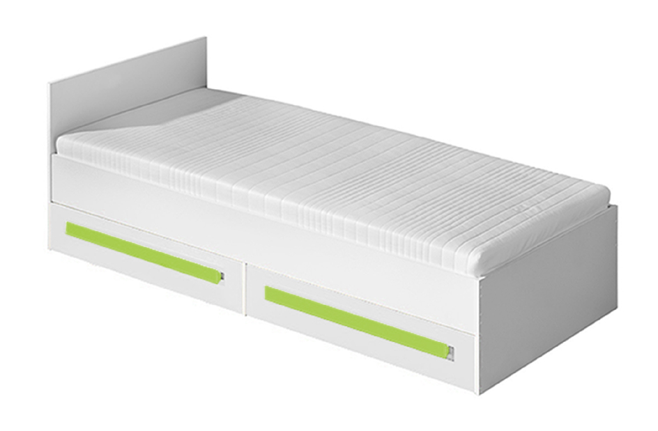 Jednostruki krevet 90 cm Gullia 11 (bijela + zelena)