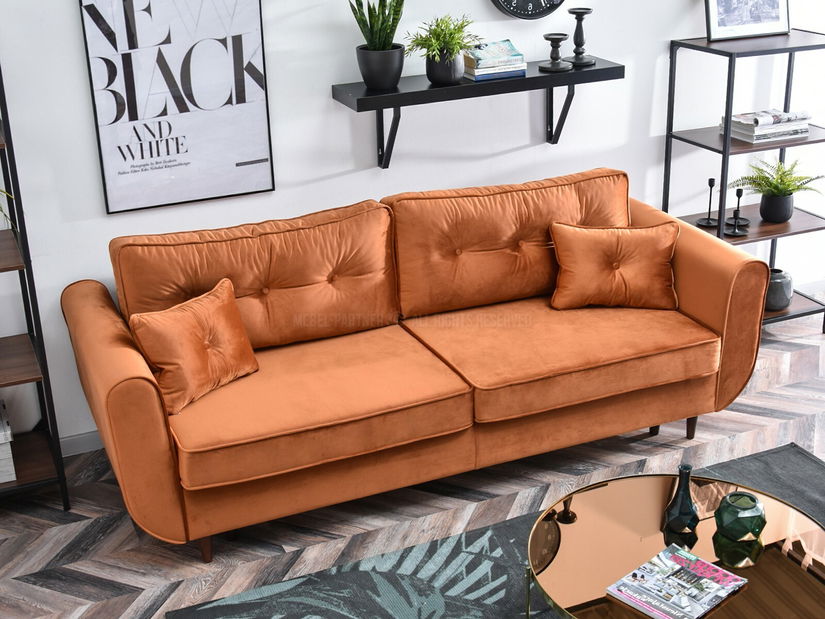 Canapea două locuri Bacteria (cupru + nuc)