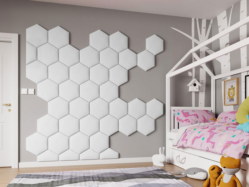 Čalúnený nástenný panel (2 ks) Lok (biela)*výpredaj