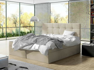 Bračni krevet Boxspring Kennedy (180x200) (ekokoža Soft 017 (bijela))
