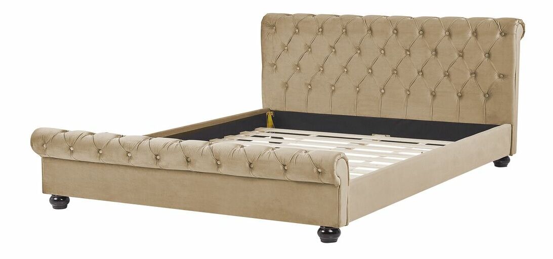 Manželská vodná posteľ 160 cm Alexandrine (béžová) (s roštom a matracom)