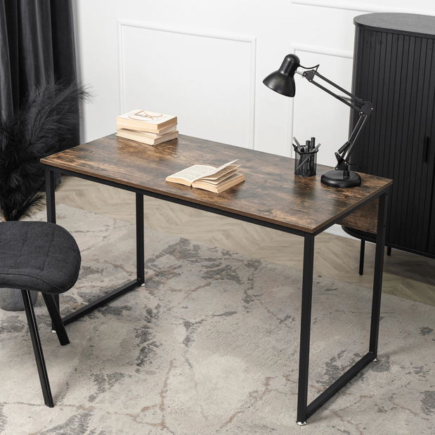 Masă de scris Regular (stejar rustic + negru) 
