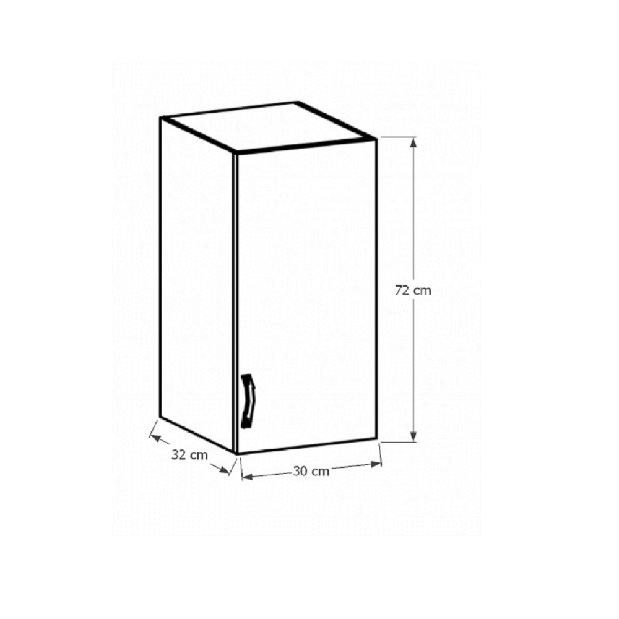 Dulap superior de bucătărie G30P Sillina (nuc milano)