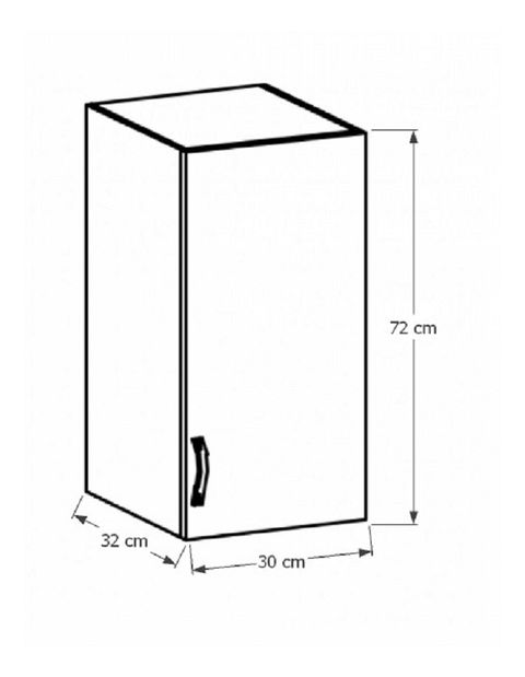 Felső konyhaszekrény G30P Sillina (milano dió)