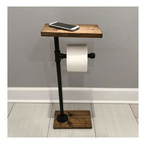 Stalak za toaletni papir Nenanu 9 (orah + crna)