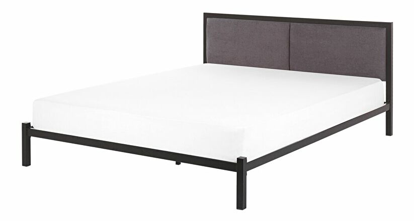 Manželská posteľ 160 cm CAMAR (s roštom) (čierna)