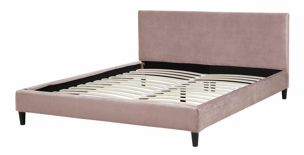 Manželská posteľ 160 cm FUTTI (s roštom) (ružová)