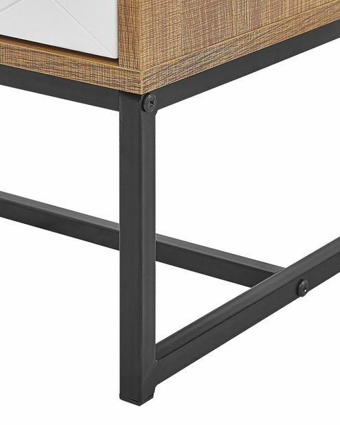 Noptieră NAVVEA (lemn deschis + alb)