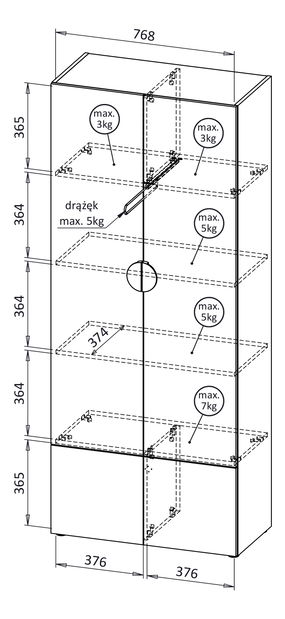 Šatníková skriňa Medoro ME1 (kašmír + dub artisan)