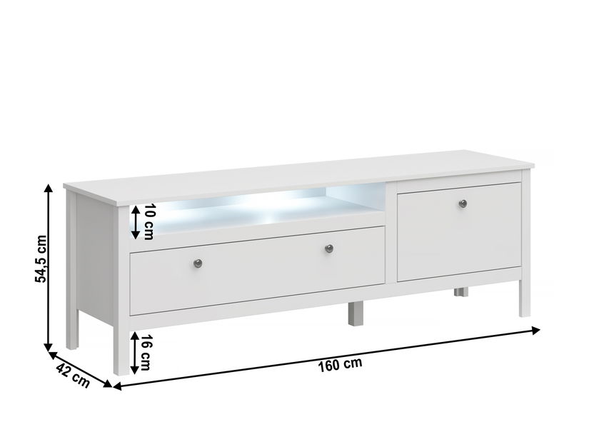 Masă TV Otis 1s1k/160 (alb)