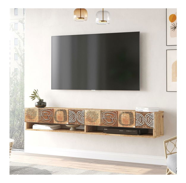 TV asztal/Szekrény France 9 (atlanti fenyő + fehér) 