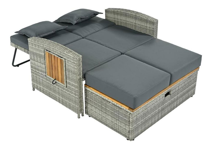 Vrtna sofa Mory (siva + prirodna)