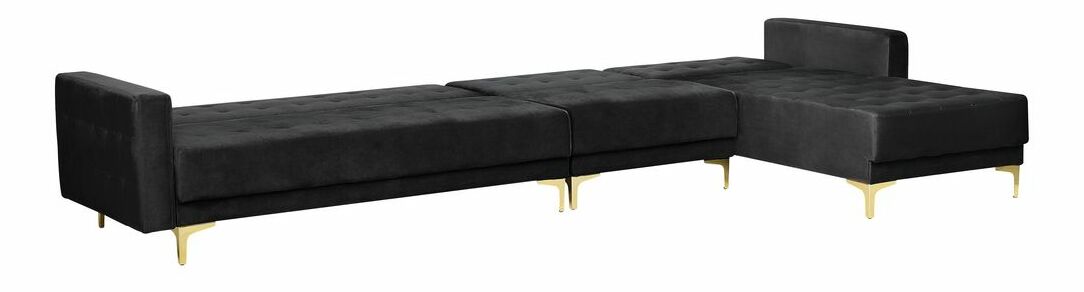 Colțar cu taburete Aberde (negru) (S)