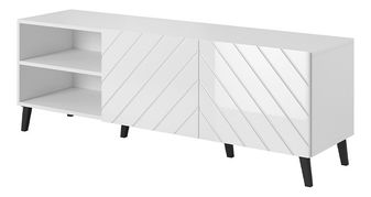 Masă TV Stellan-200 15b (alb + alb lucios)