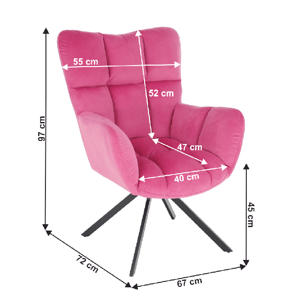 Fotoliu de design Komand (Roz)