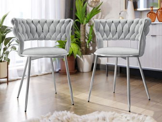 Set blagovaonskih stolica (2 kom.) Archie BS-1141/BK (siva)