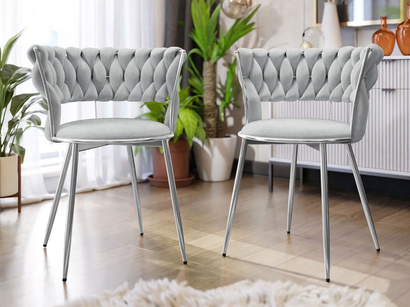 Set 2 buc scaune sufagerie Archie BS-1141/BK (gri)