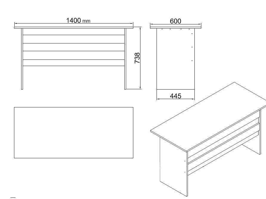 Set mobilier pentru birou Libepi 3 (alb) 