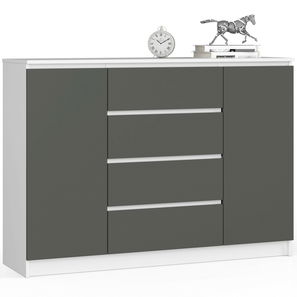 Comodă Keanu IV (alb + gri)