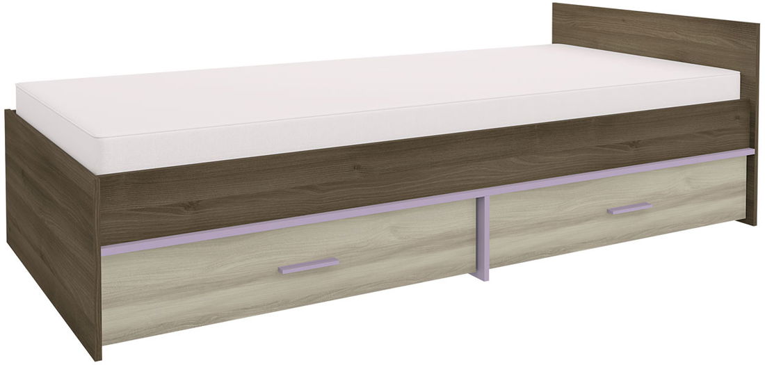 Jednolôžková posteľ 90 cm Geometric 07 Akácia + Brest (s roštom a úl. priestorom)