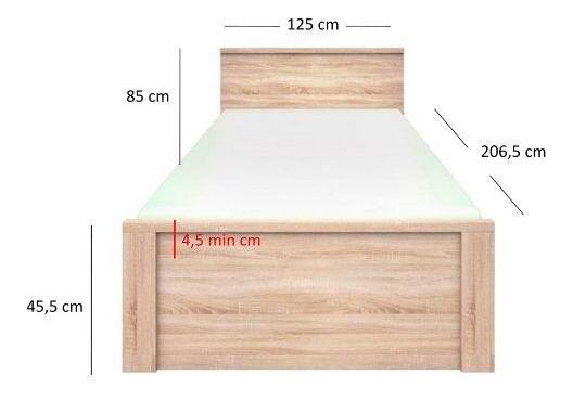 Egyszemélyes ágy 120 cm Triciclo (szonoma tölgy) 