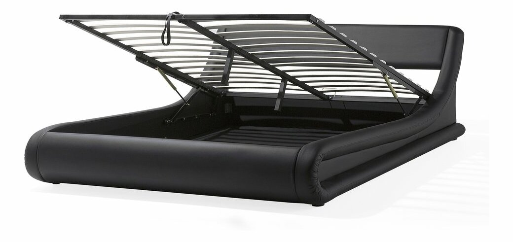 Bračni krevet 180 cm AVENUE (s podnicom prostorom za odlaganje) (crna) *rasprodaja