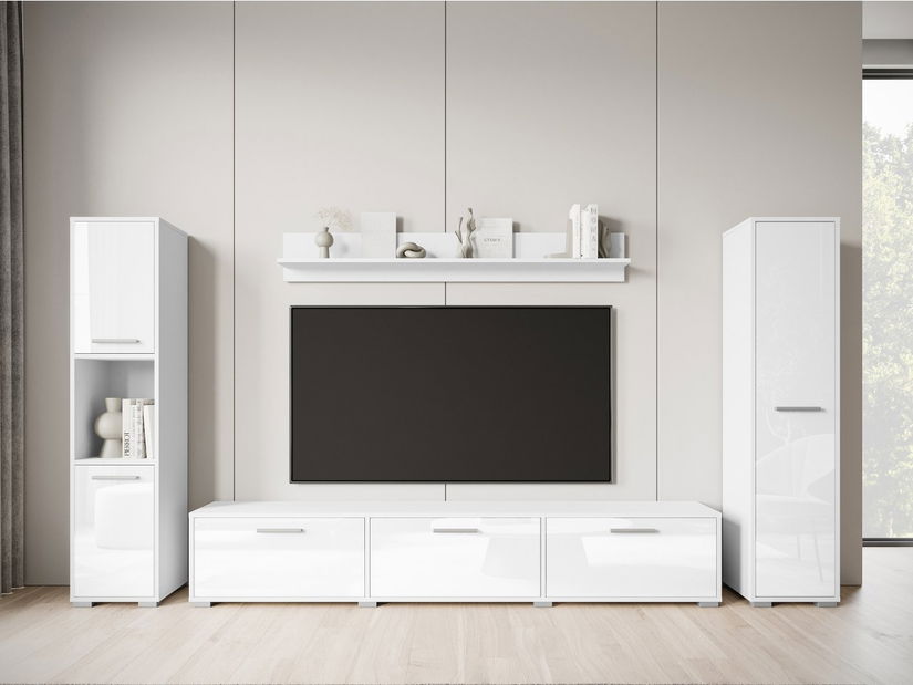 Mobilier living Ikinra XL (Alb + lucios Alb) 