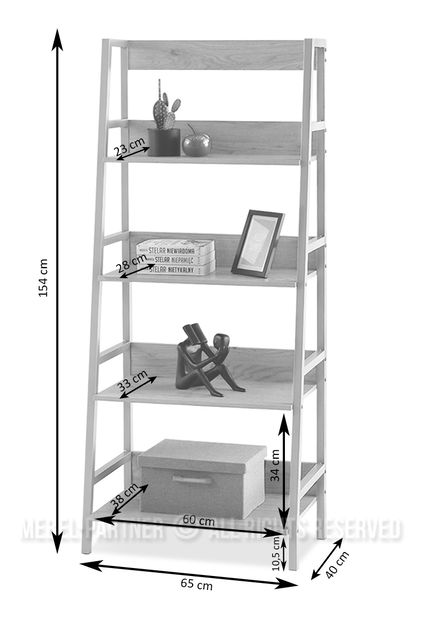Regál Boge R (dub + chrómová matný)