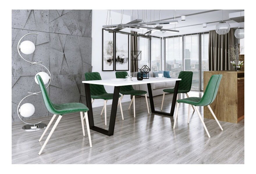 Masă de sufragerie Carol 138x90 (alb) (pentru 4- 6 persoane)