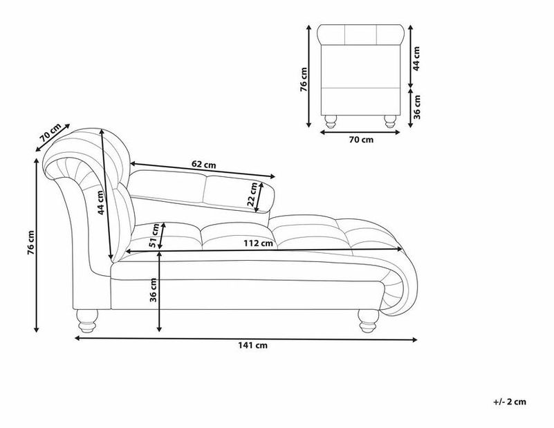 Fotoliu șezlong relaxare Lier (gri închis) (S)