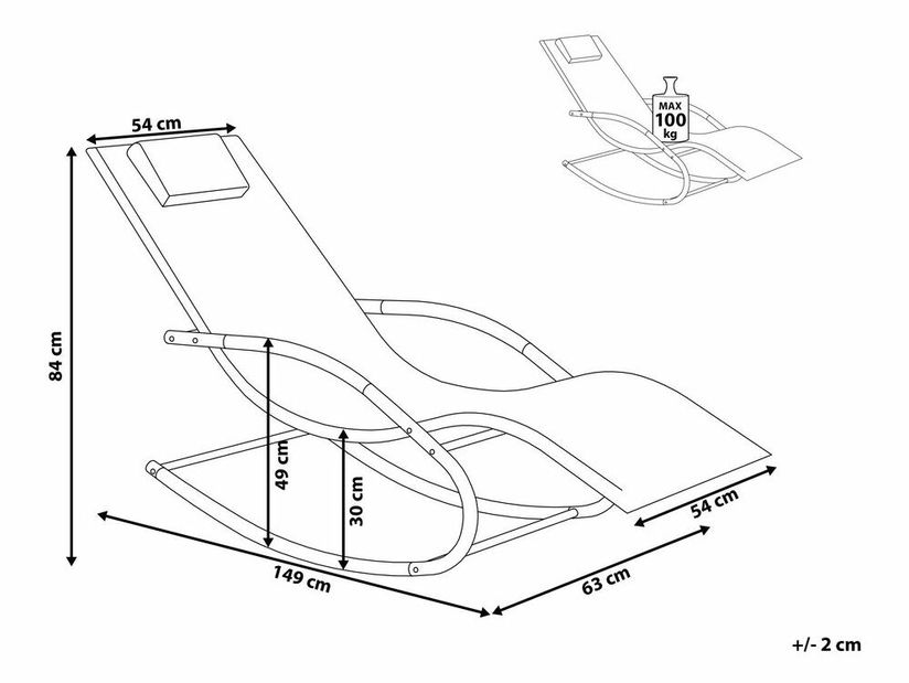 Șezlong pentru grădină Carro (albastru deschis)