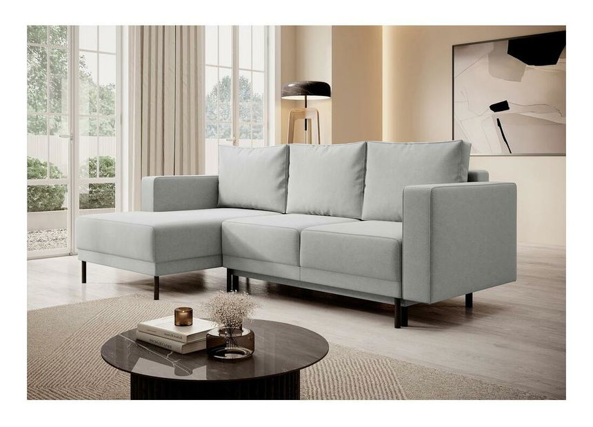 Rohová sedacia súprava Rodriguez mini (L) (sivá + čierna)